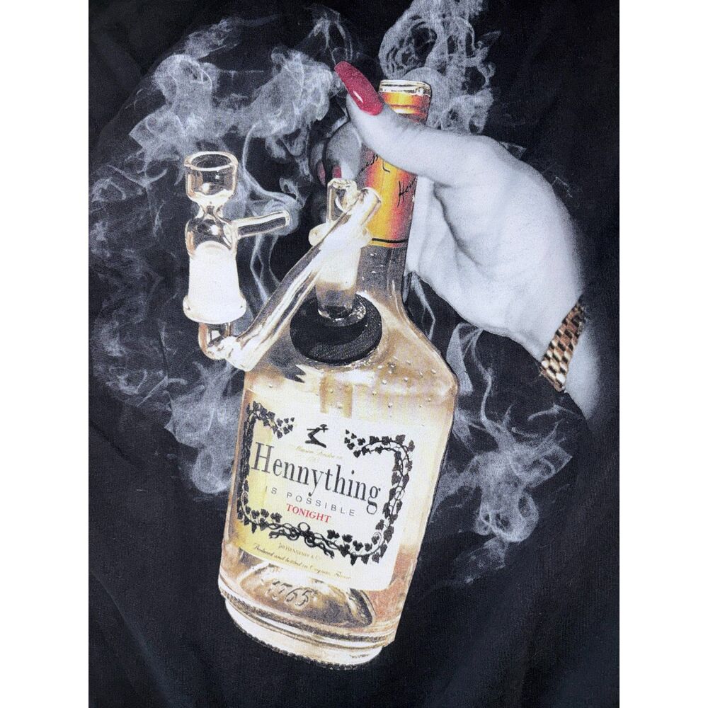 Smart Blanks Hennything Is Possible Hoodie Men’s 2XL Black Graphic Sweatshirt